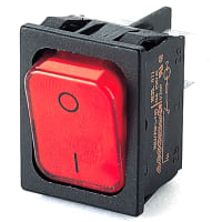 Marquardt Switches Illuminated Rocker Switch, DPST/ON-OFF, 16A, 115/230V, Legend, Red, 1830 Series