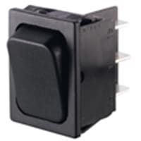 Marquardt Switches Rocker Switch, DPDT, ON-OFF-ON, 6A, Non-Illuminated, Black, 1830 Series