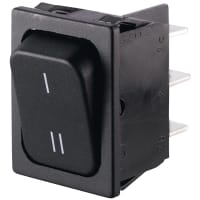 Marquardt Switches Rocker Switch, DPDT, 6A, Non-Illuminated, =/I Legend, QC, 6.4, 1830 Series