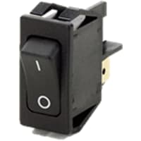 Marquardt Switches Rocker Switch, DPST/ON-OFF, Non-Illum, Blk, I/O Legend, 16A, QC, 1552 Series