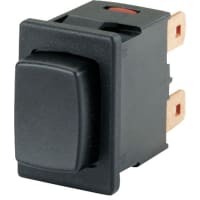 Marquardt Switches Pushbutton Switch, DPST/ON-OFF, 12A, Non-Illuminated, QC, 1660 Series