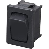 Marquardt Switches Switch, Rocker, SPNO, IP40, 6A, 125VAC, 4A, 250VAC, Non-Illuminated, Black, QC