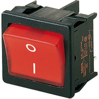 Marquardt Switches Illuminated Rocker Switch, DPST/ON-OFF, 6A, 2HP, 230V, Legend, Red, 1800 Series