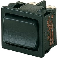 Marquardt Switches Rocker Switch, DPDT, ON-OFF-ON, 6A, Non-Illuminated, Black, 1800 Series