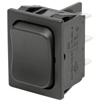 Marquardt Switches Rocker Switch, DPDT, ON-OFF-ON, 6A, Non-Illuminated, Black, 1830 Series