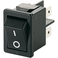 Marquardt Switches Rocker Switch, DPST/ON-OFF, 12A, Non-Illum, I/O Legend, QC, 4.9, 1830 Series