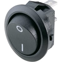 Marquardt Switches Rocker Switch, SPST/ON-OFF, 15A, Non-Illum, Black, Legend, 4.9, 1830 Series