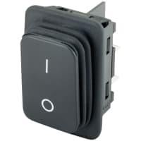 Marquardt Switches Rocker Switch, DPST/ON-OFF, 16A, Non-Illum, I/O Legend, QC, 6.4, 1830 Series