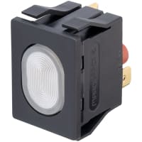 Marquardt Switches Pushbutton Switch, SPNO, 16A, Illuminated, 230V, Black Housing, 1660 Series