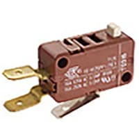 Marquardt Switches Switch, Snap-action, SPNO, IP40, Button Actuator, 3A, 125-250VAC, QC, 6.3, PITCH 5