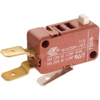 Marquardt Switches Switch, Snap-action, SPDT, IP40, momentary, Button Actuator, 16A, 125-250VAC, QC, 6.3