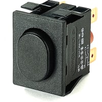 Marquardt Switches Switch, Pushbutton, DPNO, IP54, 16A, 250VAC, Non-Illuminated, Black, QC