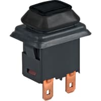 Marquardt Switches Pushbutton Switch, SPST/ON-OFF, IP65, 12A, Non-Illuminated, Black, 1660 Series