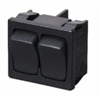 Marquardt Switches Dual Rocker Switch, SPST/ON-OFF, 6A, Dual Black Actuators, QC, 4.9, 1800 Series