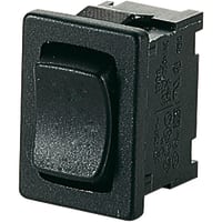 Marquardt Switches Rocker Switch, SPDT-ON-OFF-ON, 6A, Non-Illuminated, Black, 1800 Series