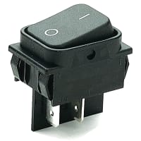 Marquardt Switches Switch, Rocker, DPST, ON-OFF, IP40, 16A, 125-250VAC, Non-Illum, Blk, Lower Flange, QC, 6.3