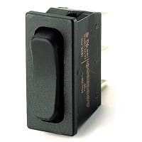 Marquardt Switches Rocker Switch, SPDT, ON-OFF-ON, 6A, Non-Illum, Black, Lower Flange, 1830 Series