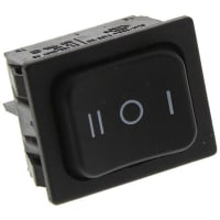 Marquardt Switches Rocker Switch, DPDT, ON-OFF-ON, 6A, Non-Illum, I/O Legend, 4.9, 1830 Series