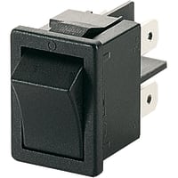 Marquardt Switches Switch, Rocker, DPST, ON-OFF, IP40, 12A, 125-250VAC, Non-Illuminated, Black