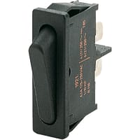 Marquardt Switches Switch, Rocker, SPST, ON-OFF, IP40, 6A, 125-250VAC, Non-Illuminated, Black