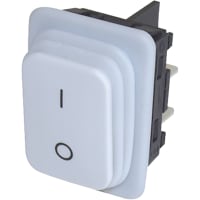 Marquardt Switches Rocker Switch, DPST/ON-OFF, 16A, Non-Illum, White, I/O Legend, 6.4, 1830 Series