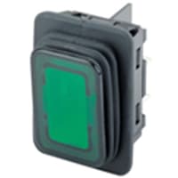 Marquardt Switches Illuminated Rocker Switch, DPNO, 10A, 12VDC, 250V, Green, QC, 6.4, 1830 Series