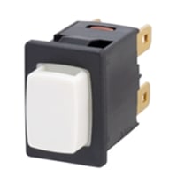 Marquardt Switches Switch, Pushbutton, DPST, ON-OFF, IP40, 12A, 125-250VAC, Non-Illum, Snap on Actuator, QC