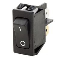 Marquardt Switches Rocker Switch, DPST/ON-OFF, Non-Illum, Blk, I/O Legend, 16A, QC, 1552 Series