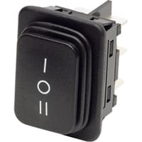 Marquardt Switches Rocker Switch, DPDT, ON-OFF-ON, 14A, Non-Illuminated, I/O Legend, 1830 Series