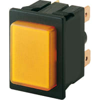 Marquardt Switches Pushbutton Switch, Illuminated, DPST/ON-OFF, 16A, 230V, Orange, 1660 Series