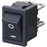 Marquardt Switches Rocker Switch, DPST/ON-OFF, 12A, Non-Illum, I/O Legend, QC, 4.9, 1830 Series