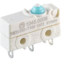 Marquardt Switches Switch, Snap-action, SPDT, momentary, IP67, Button Actuator, 10A, 250VAC, Solder