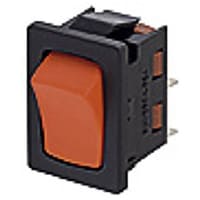 Marquardt Switches Switch, Rocker, SPST, ON-OFF, IP40, 6A, 250VAC, Non-Illum, Red, Start/Stop Legend, QC, 4.8