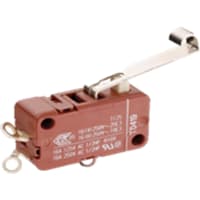 Marquardt Switches Switch, Snap-action, SPDT, IP40, momentary, Button Actuator, 16A, 125-250VAC, Solder