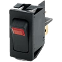 Marquardt Switches Switch, Rocker, SPST, ON-OFF, IP40, 7A, 250VAC, lluminated, Red, W/O ECO Function, QC