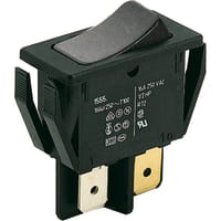 Marquardt Switches Switch, Rocker, SPST, ON-OFF, IP40, Non-Illuminated, Black, 16A, 125-250VAC, QC