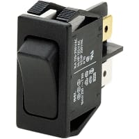 Marquardt Switches Switch, Rocker, SPNO, ON-OFF, IP40, Non-Illuminated, Black, 16A, 125-250VAC, QC