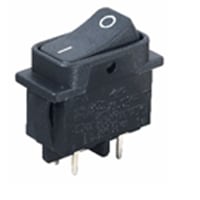 Marquardt Switches Switch, Rocker, DPST, ON-OFF, IP40, Non-Illum, Wht, 16A 125-250VAC, LeftPCB, Lower Flange