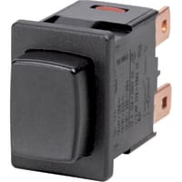 Marquardt Switches Switch, Pushbutton, SPST, ON-OFF, IP40, 12A, 125-250VAC, Non-Illuminated, Black