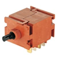 Marquardt Switches Switch, Rotary, DPST, ON-OFF, IP40, 20A, 400VAC, Blk Actuator, 1 Switching Stop 60Deg, QC