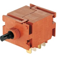 Marquardt Switches Switch, Rotary, DPST, ON-OFF, IP40, 16A, 400VAC, Blk Actuator, 1 Switching Stop 60Deg, QC