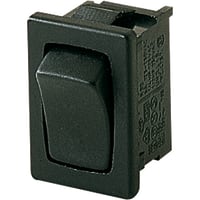 Marquardt Switches Switch, Rocker, SPST, ON-OFF, IP40, 15A, 125-250VAC, Non-Illuminated, Black