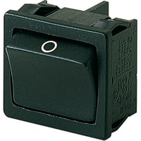 Marquardt Switches Switch, Rocker, DPST, ON-OFF, IP40, 6A, 125-250VAC, Non-Illum, Blk, White O Legend, PCB