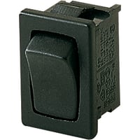 Marquardt Switches Switch, Rocker, SPDT, IP40, 6A, 125-250VAC, Non-Illuminated, Black, PCB