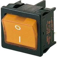 Marquardt Switches Switch, Rocker, DPST, ON-OFF, IP40, 6A, 250VAC, 1/2HP, Illum, 230V, I/O Legend, Orange, QC