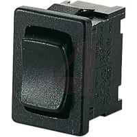 Marquardt Switches Switch, Rocker, SPDT, ON-OFF-ON, IP40, 6A, 125-250VAC, Non-Illuminated, Black, PCB tinned