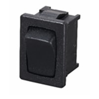 Marquardt Switches Switch, Rocker, SPDT, (ON)-OFF-ON, IP40, 6A, 125-250VAC, Non-Illuminated, Black, Solder