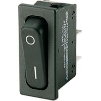 Marquardt Switches Switch, Rocker, SPST, ON-OFF, IP40, 16A, 125-250VAC, Non-Illum, Blk, I/0 Legend, QC, 6.3