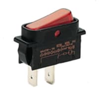 Marquardt Switches Switch, Rocker, SPNO, IP40, 6A, 125VAC, 4A, 250VAC, Non-Illum, Blk, QC, 6.3