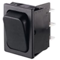 Marquardt Switches Switch, Rocker, DPDT, IP40, 6A, 125-250VAC, Non-Illuminated, Black, QC, 4.8